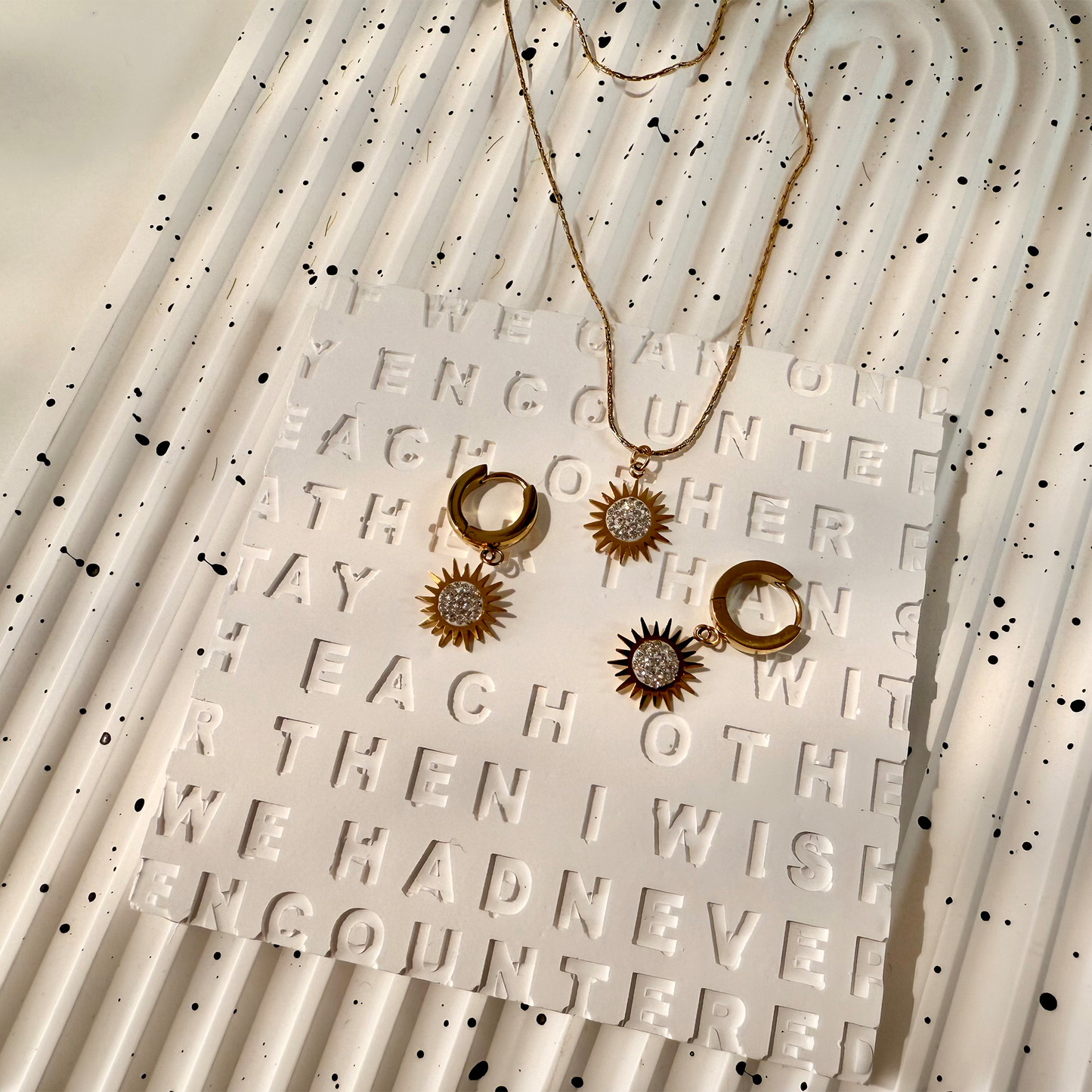 Starburst Pendant and Earrings Set