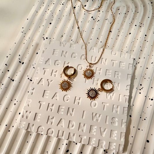 Starburst Pendant and Earrings Set