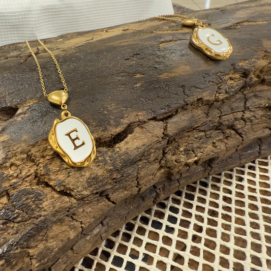 Vintage Gold Initial Pendant Necklace