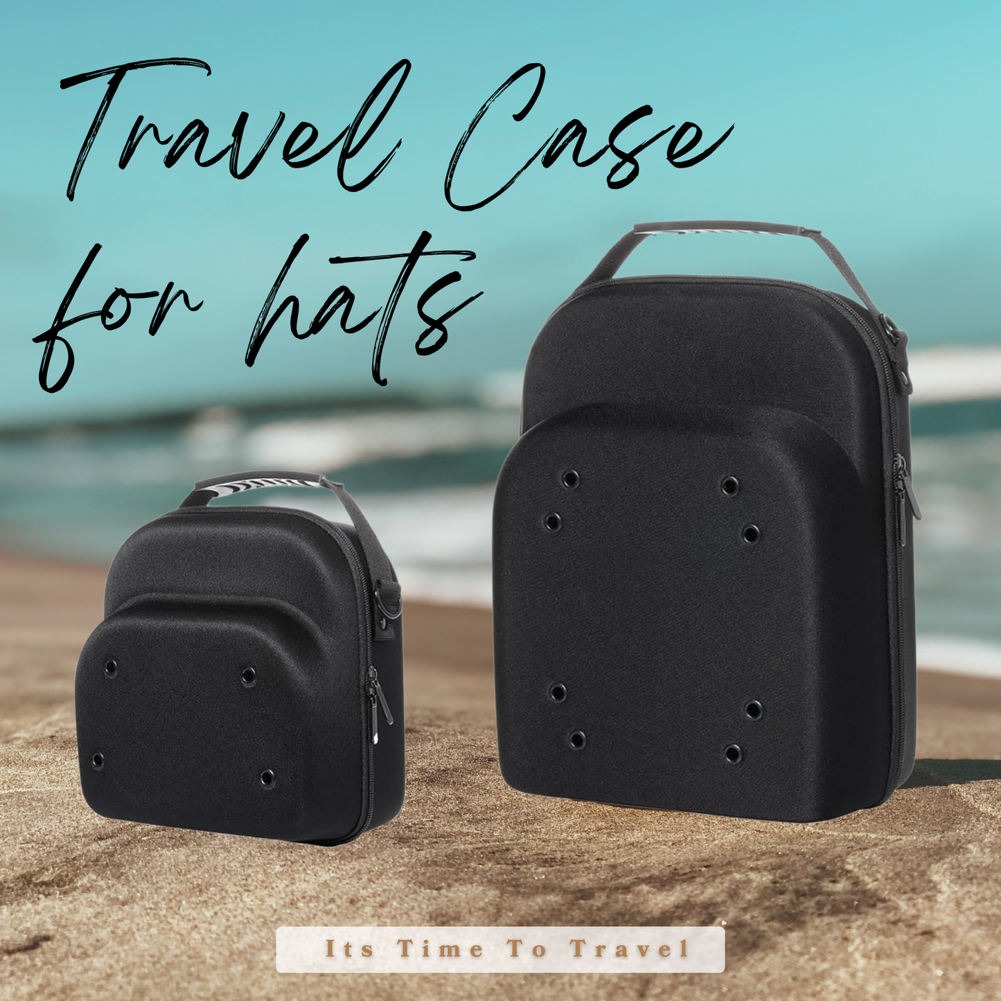 Set of 3 Travel Cases for Baseball Caps - Hard Hat Cases Hold Up to 21 Hats