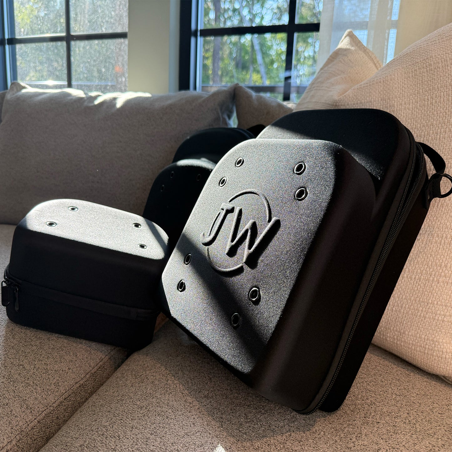 Set of 3 Travel Cases for Baseball Caps - Hard Hat Cases Hold Up to 21 Hats