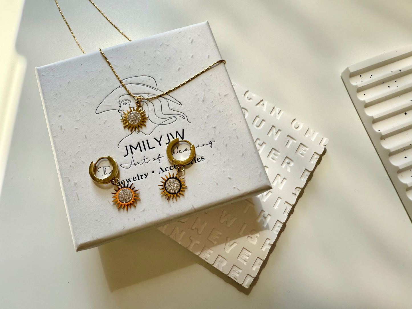 Starburst Pendant and Earrings Set